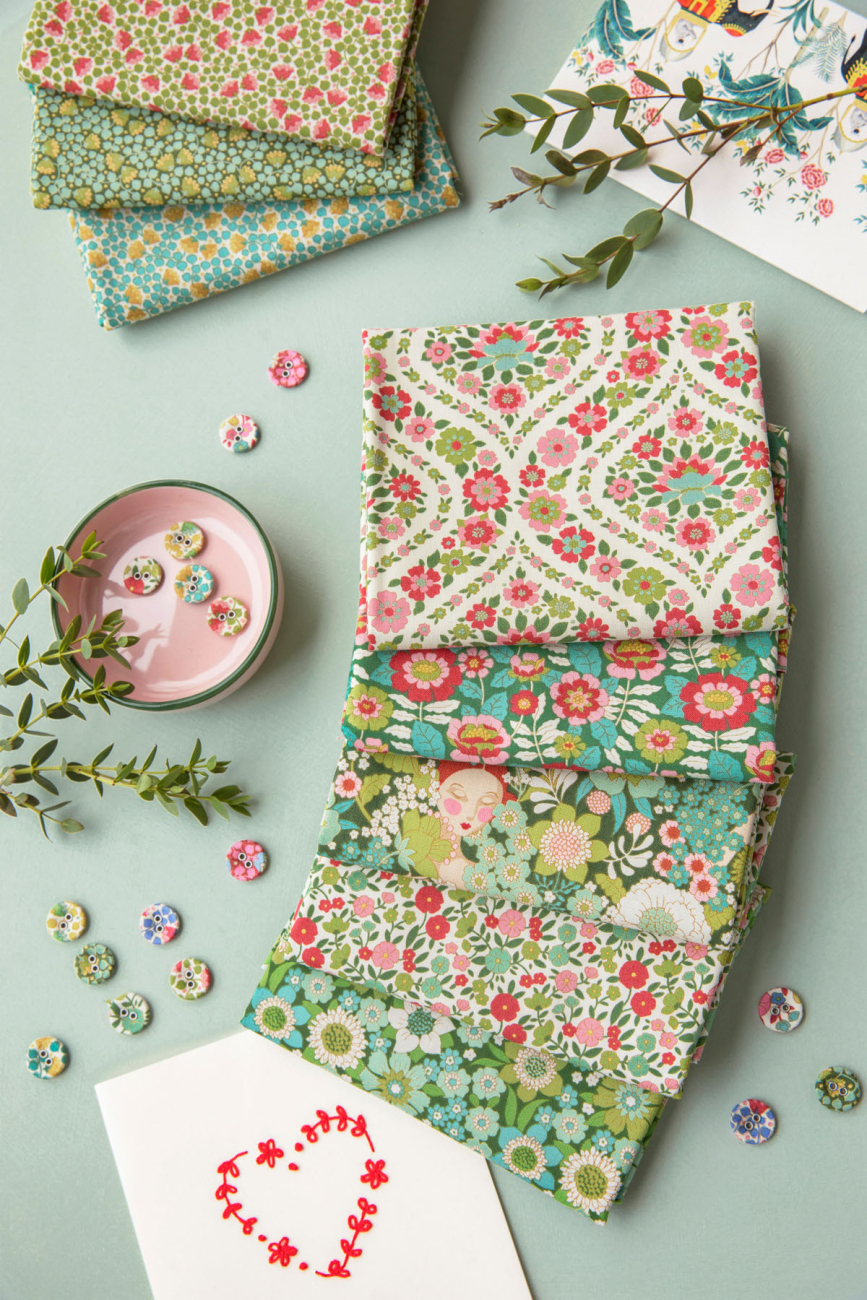 Tilda Patchwork Stoff Baumwolle - Wallflower -  Lauren Green